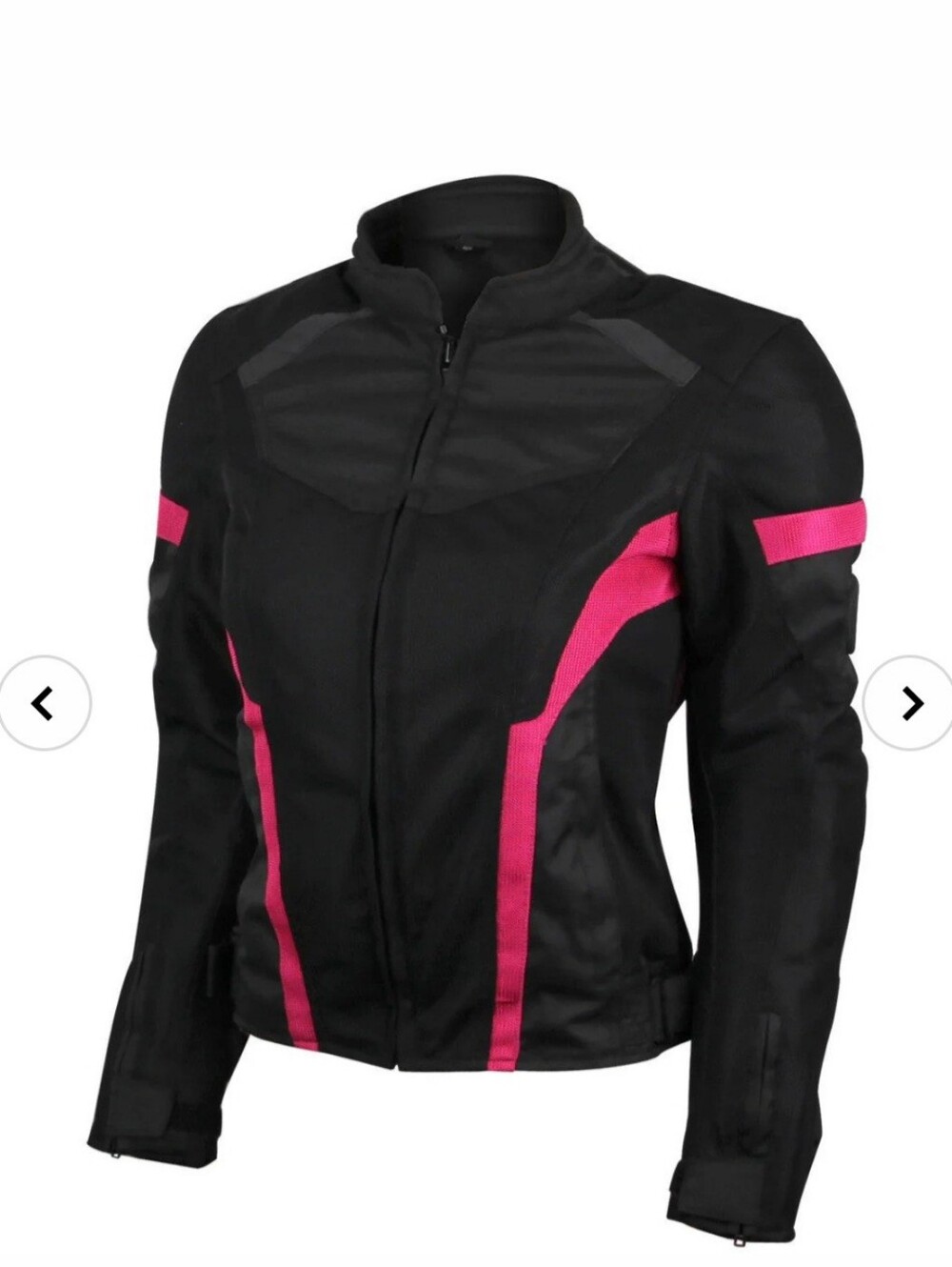 VANCE LEATHER. Black/Pink All Weather CE Armor Mesh Motorcycle Jacket Size 2XL